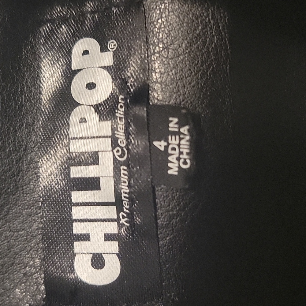 Chillipop Unisex Youth Size 4 Faux Leather Black Motorcycle Jacket - Picture 2 of 7
